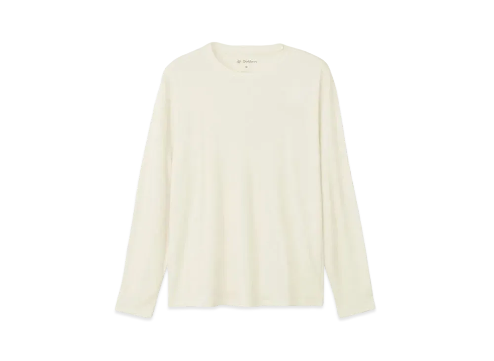 Goldwin Cotton Covered Yarn Smooth Long Sleeve T-shirt (Unisex) "White"