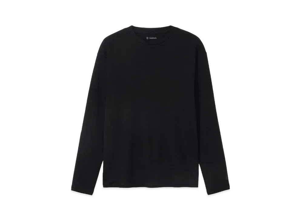 Goldwin Cotton Covered Yarn Smooth Long Sleeve T-shirt (Unisex) "Black"