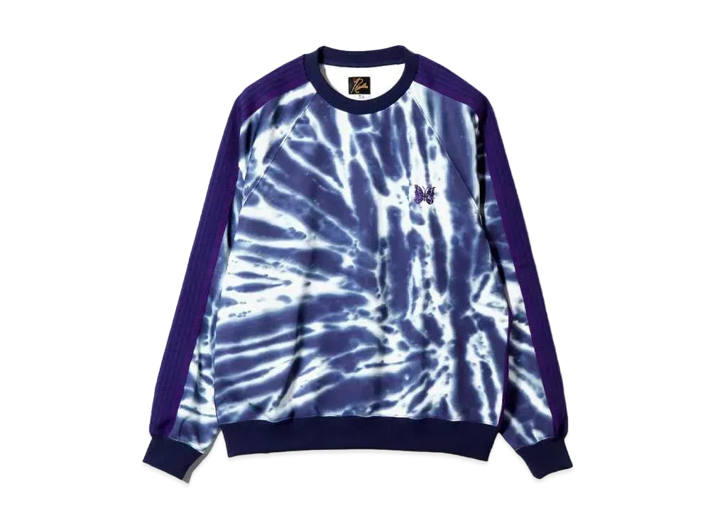 Needles Track Crew Neck Shirt P/S Tie Dye Print "Blue"