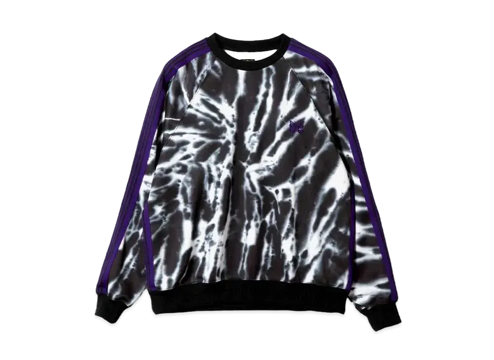 Needles Track Crew Neck Shirt P/S Tie Dye Print "Black"