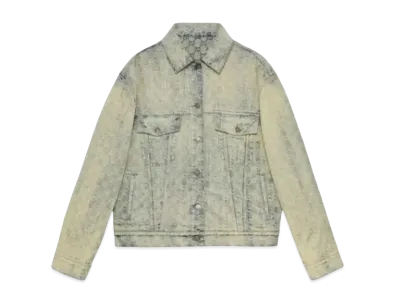GUCCI Women's Jacquard Denim Jacket "Light Blue"