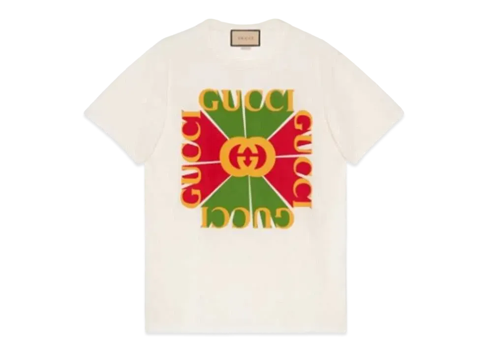 GUCCI Women's Vintage Logo Print Cotton T-shirt "White"