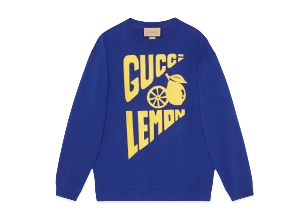 GUCCI Men's Lemon Cotton Sweatshirt "Blue"