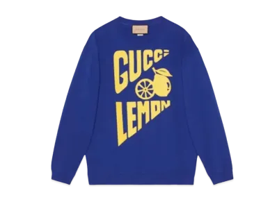 GUCCI Men's Lemon Cotton Sweatshirt "Blue"