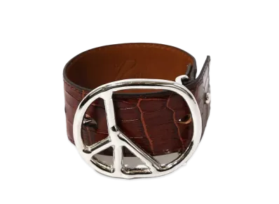 Needles Peace Buckle Bracelet Python "Brown"