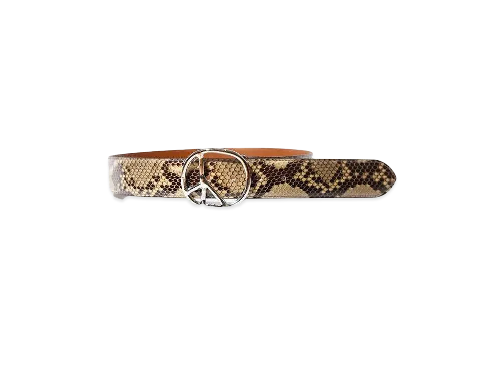 Needles Peace Buckle Belt Python "Silver"