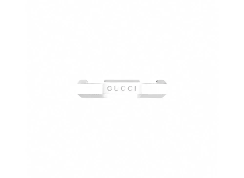 GUCCI Link To Love Striped Ring "Silver"