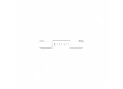 GUCCI Link To Love Striped Ring "Silver"