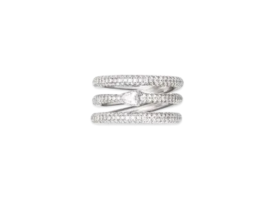 GUCCI Triple Ouroboros Ring In White Gold And Diamond