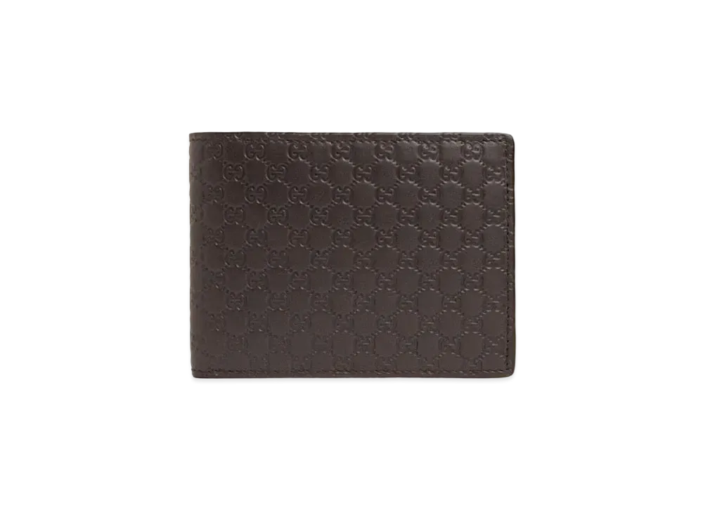 GUCCI Micro Guccissima Bi-fold Wallet "Dark Brown"