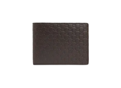 GUCCI Micro Guccissima Bi-fold Wallet "Dark Brown"