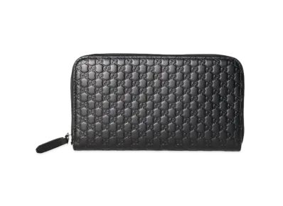 GUCCI Micro Guccissima Zip Around Wallet "Black"