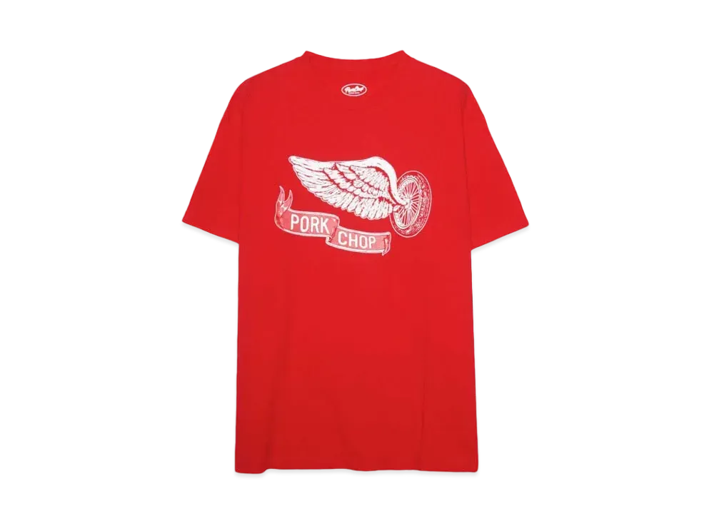 PORKCHOP x MASSES T-SHIRT FLYING WEEL P "RED"