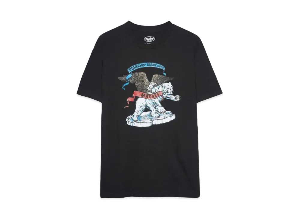 PORKCHOP x MASSES T-SHIRT POLAR BEAR P "BLACK"