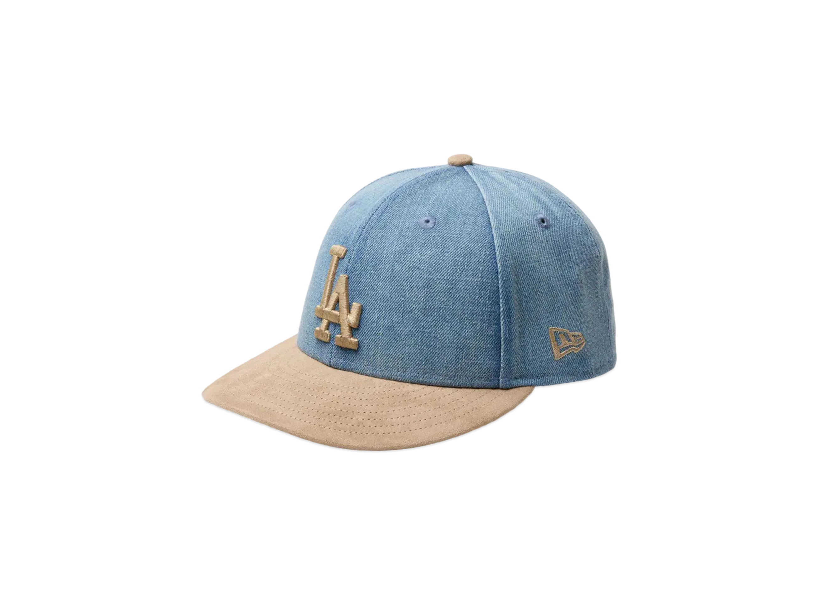 NEW ERA LP 59Fifty MLB Denim 2-Tone Los Angeles Dodgers Suede Visor "Washed Denim/Khaki"