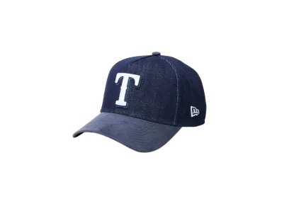 NEW ERA 9Forty A-Frame MLB Denim 2-Tone Texas Rangers Suede Visor "Indigo Denim/Navy"