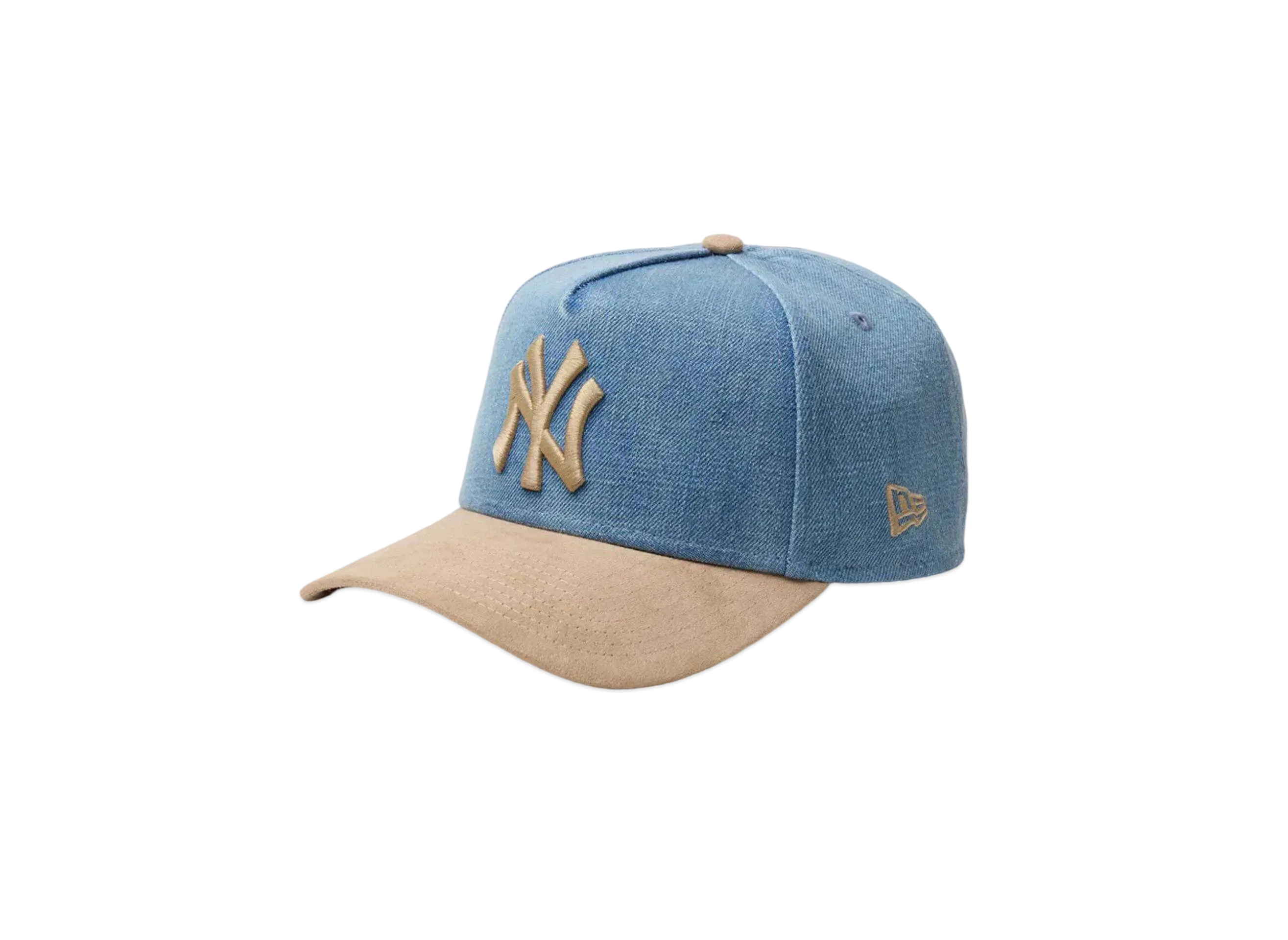 NEW ERA 9Forty A-Frame MLB Denim 2-Tone New York Yankees Suede Visor "Washed Denim/Khaki"