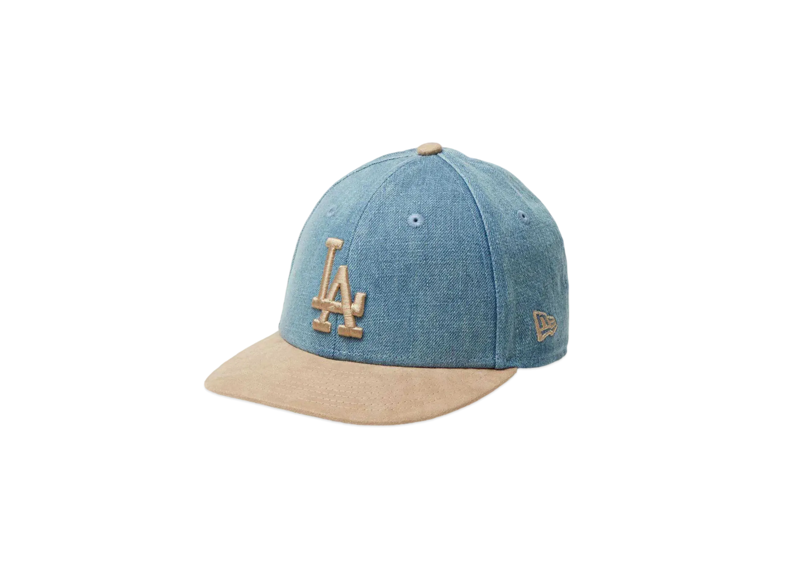 NEW ERA Youth LP 9Fifty MLB Denim 2-Tone Los Angeles Dodgers Suede Visor "Washed Denim/Khaki"
