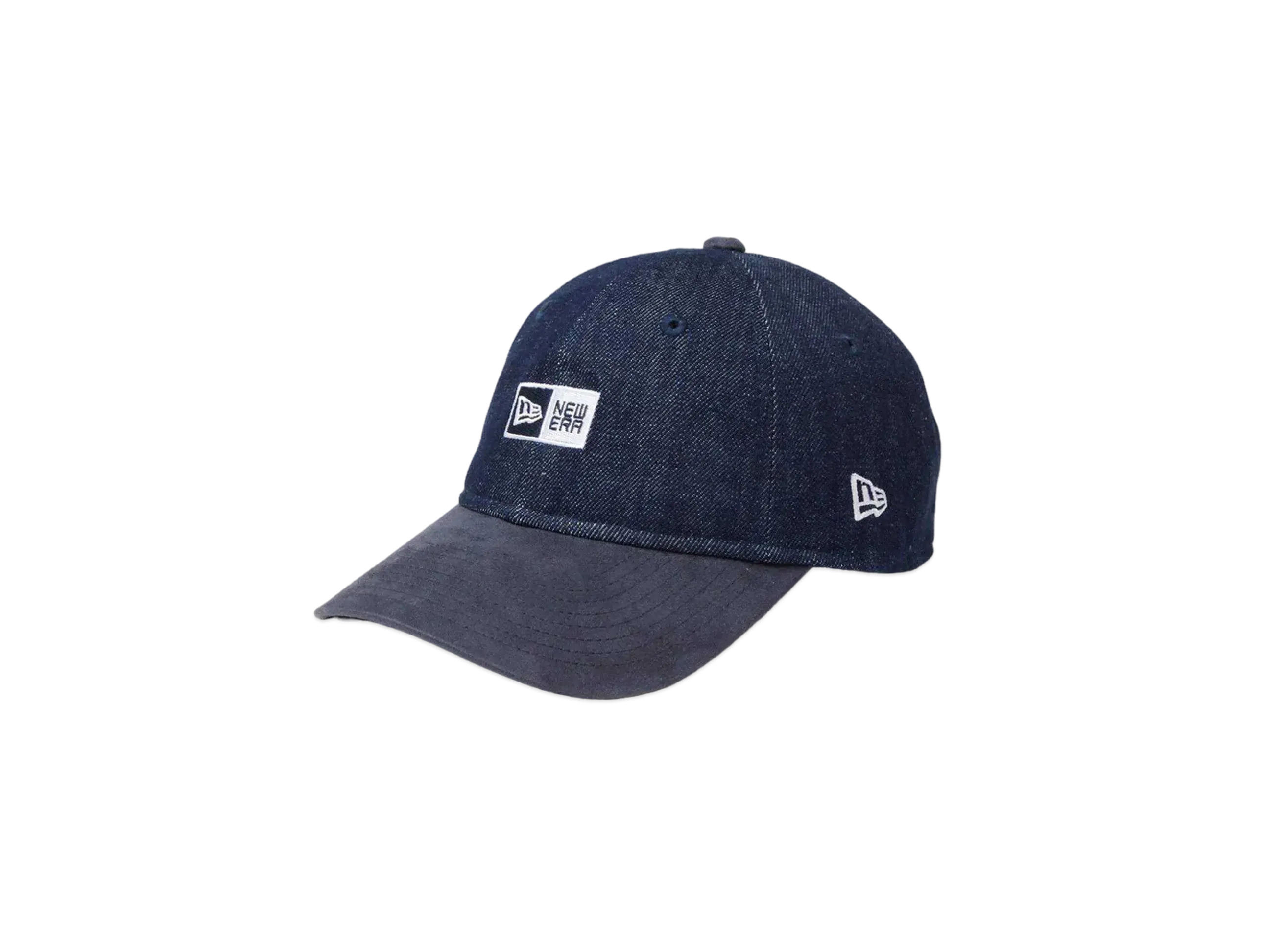 NEW ERA Youth 9Twenty MLB Denim 2-Tone Box Logo Suede Visor "Indigo Denim/Navy"