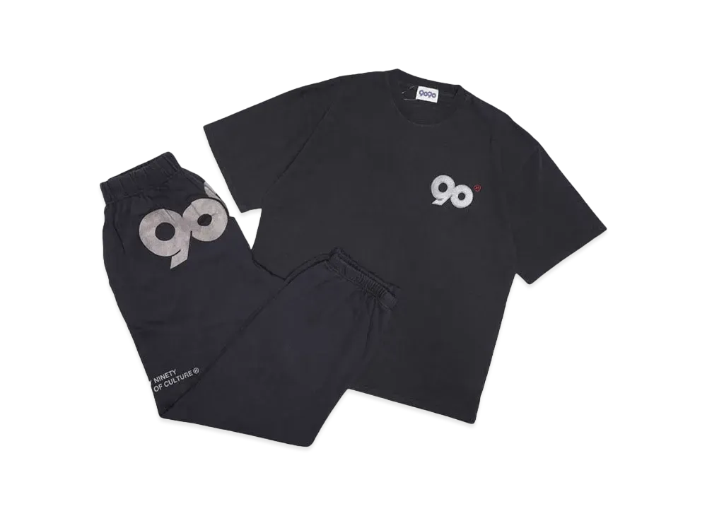 9090 90 Logo Tee Set-Up Pack "PIGMENT BLACK"