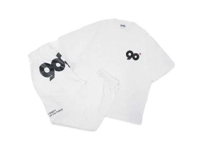 9090 90 Logo Tee Set-Up Pack "HEATHER WHITE"