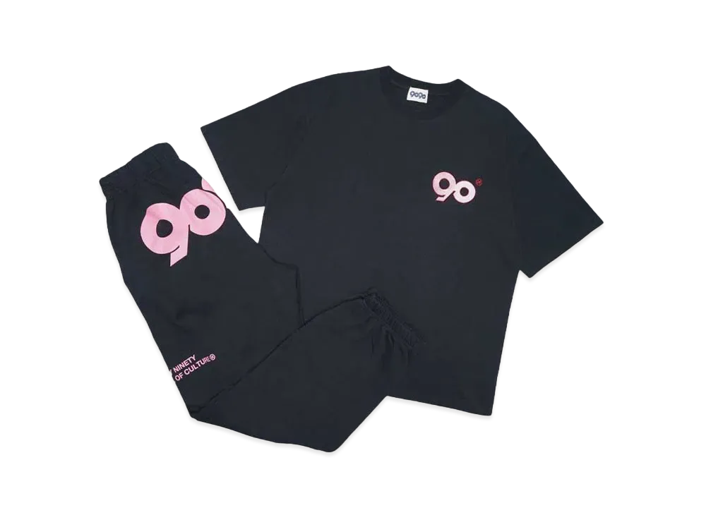 9090 90 Logo Tee Set-Up Pack "BLACK"