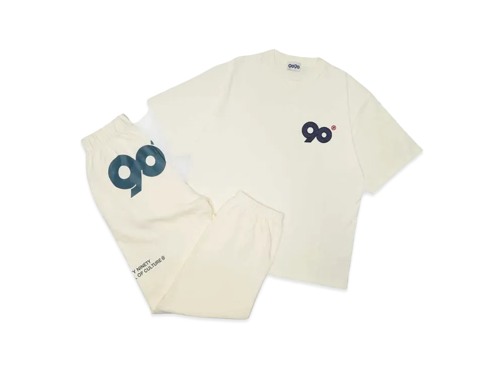 9090 90 Logo Tee Set-Up Pack "IVORY"