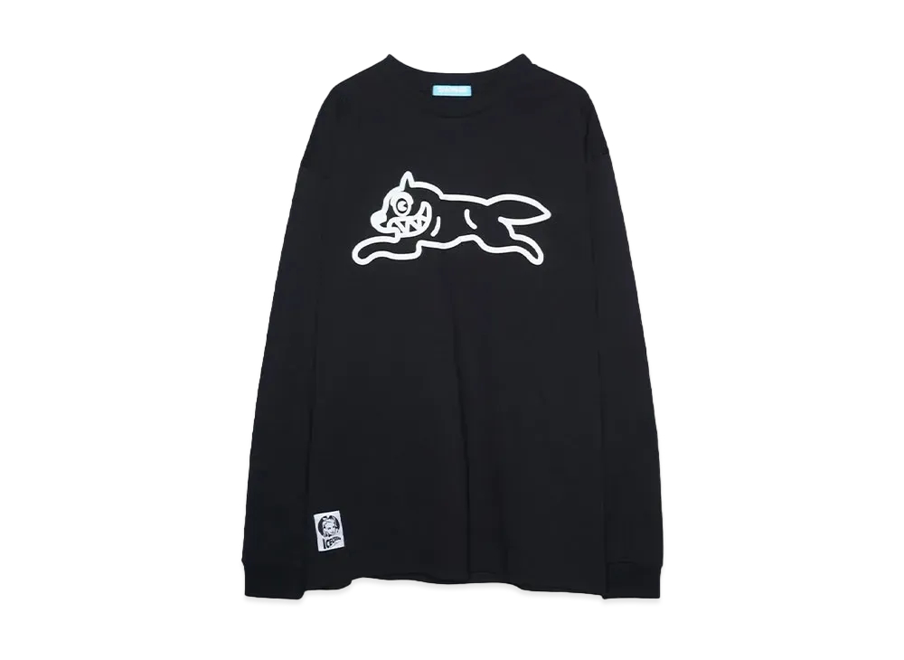 ICECREAM COTTON LS T-SHIRT RUNNING DOG "BLACK"