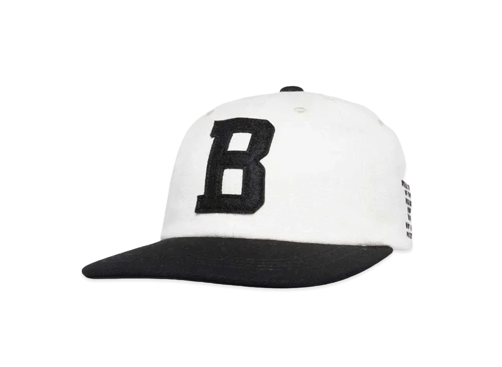 BILLIONAIRE BOYS CLUB FELT LOGO STRIPE CAP B "IVORYxBLACK"