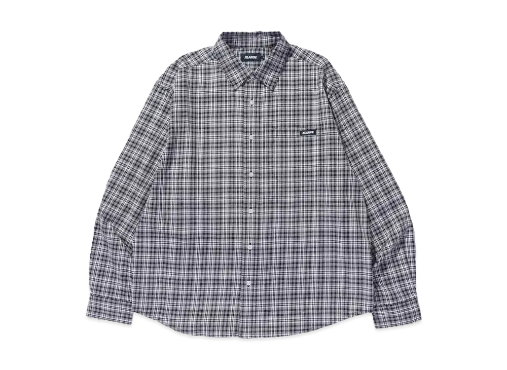 XLARGE PLAID L/S SHIRT "BLACK"