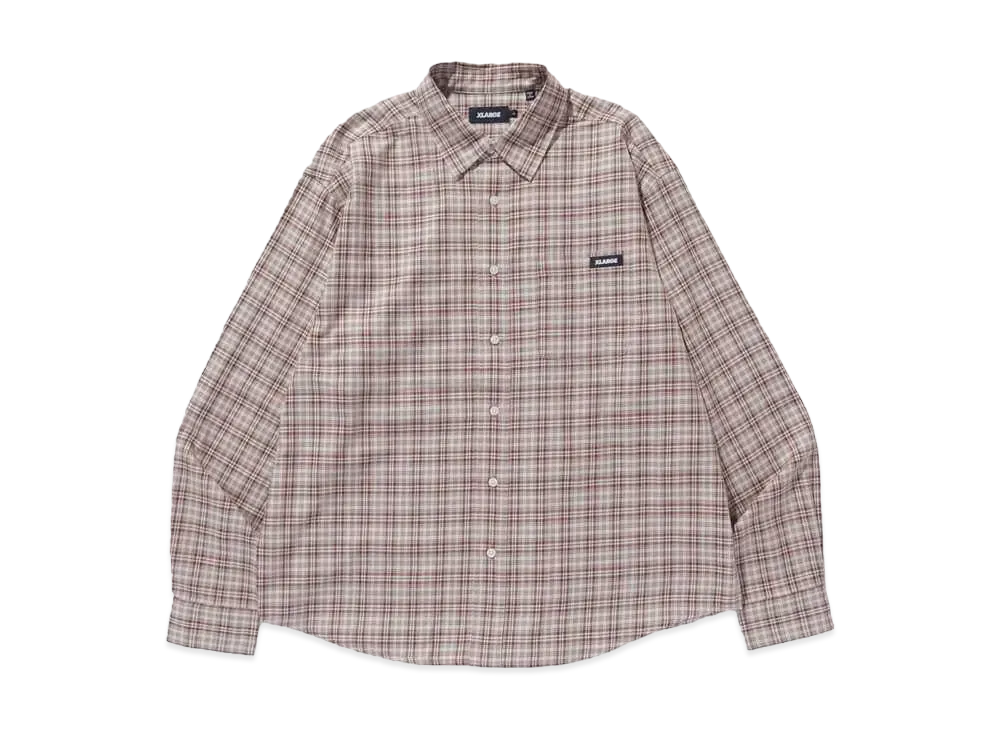 XLARGE PLAID L/S SHIRT "BROWN"