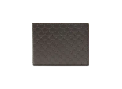 GUCCI Micro Guccissima Bi-fold Wallet "Dark Brown"