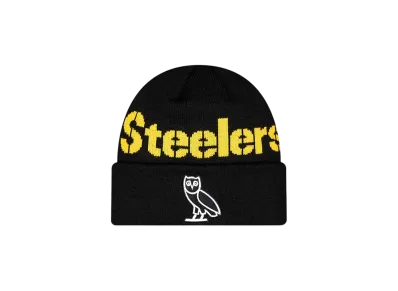 NEW ERA x OVO Cuff Knit NFL Pittsburgh Steelers "Black"