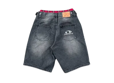 9090 Boxer Docked Denim Shorts "BLACK GREEN"