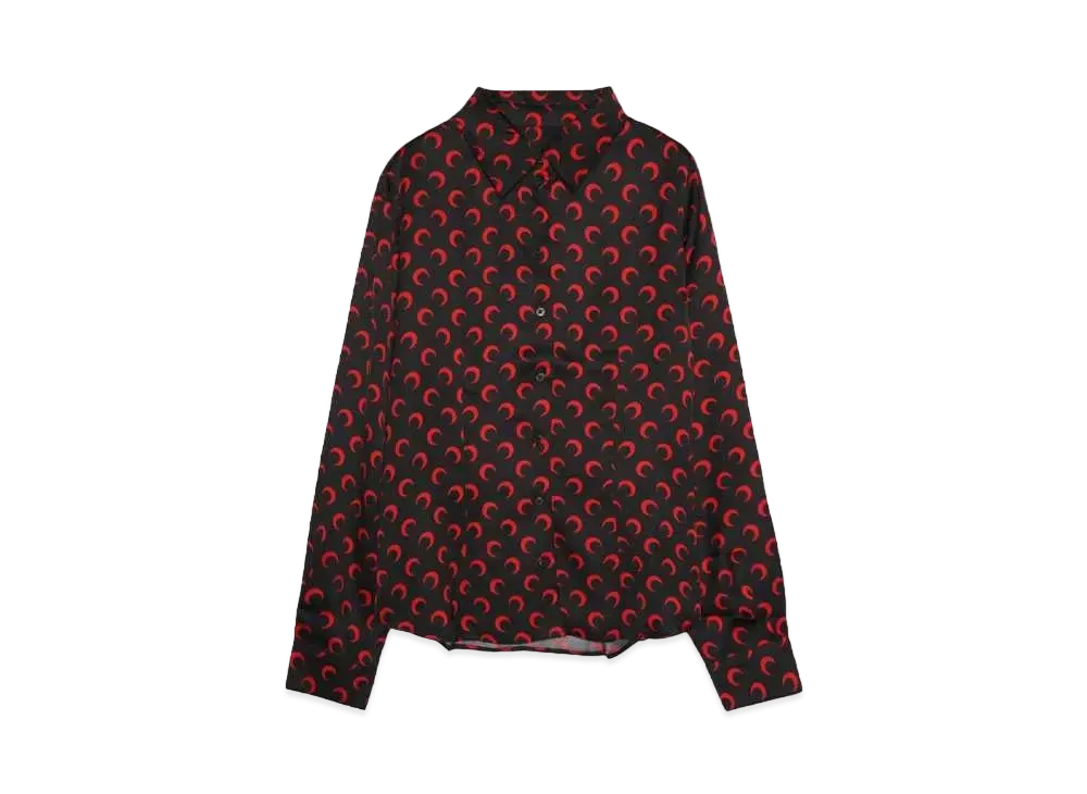 Marine serre MOON PRINTED FLOU SHIRT BLOUSE "BLACK&RED"