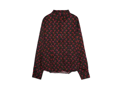Marine serre MOON PRINTED FLOU SHIRT BLOUSE "BLACK&RED"
