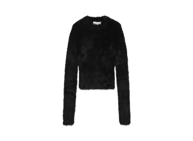 Marine serre WILD PUFFY KNIT FITTED SWEATER "BLACK"