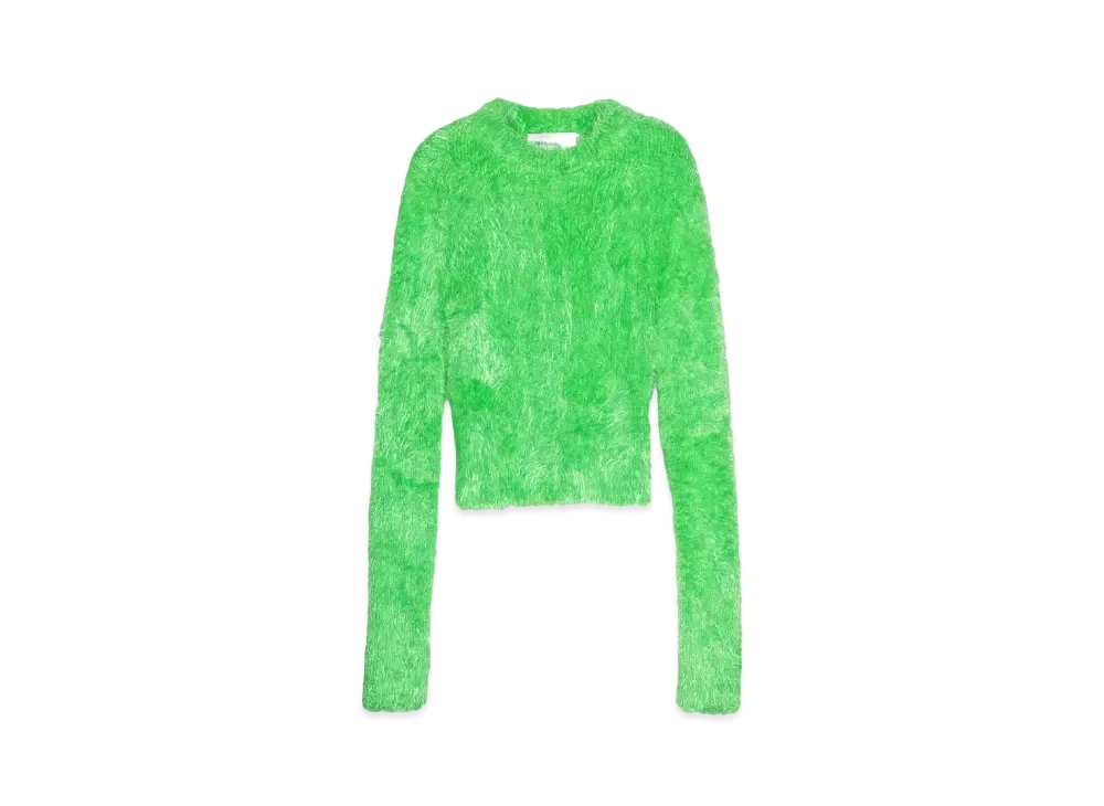 Marine serre WILD PUFFY KNIT FITTED SWEATER "BRIGHT GREEN"