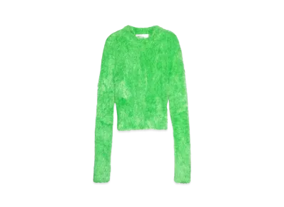 Marine serre WILD PUFFY KNIT FITTED SWEATER "BRIGHT GREEN"