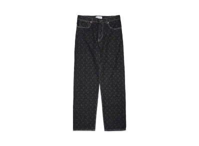 Marine serre MOON LASER DENIM STRAIGHT JEANS "BLACK"