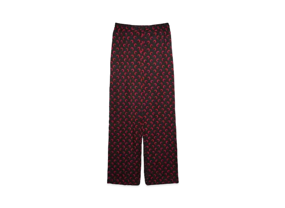 Marine serre MOON PRINTED FLOU DRAWSTRING TROUSERS "BLACK&RED"