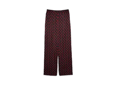Marine serre MOON PRINTED FLOU DRAWSTRING TROUSERS "BLACK&RED"