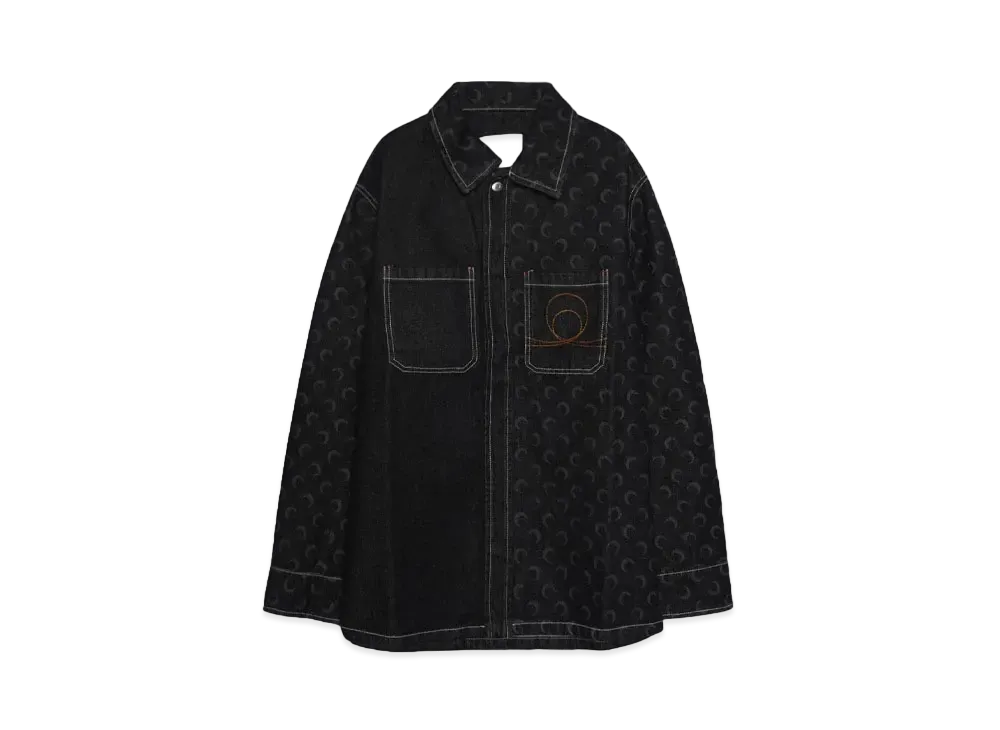 Marine serre MOON LASER DENIM OVERSHIRT "BLACK"