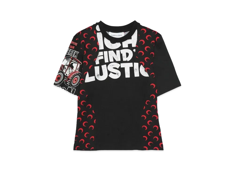 Marine serre REGENERATED GRAPHIC T-SHIRTS BABY FIT T-SHIRT "BLACK"