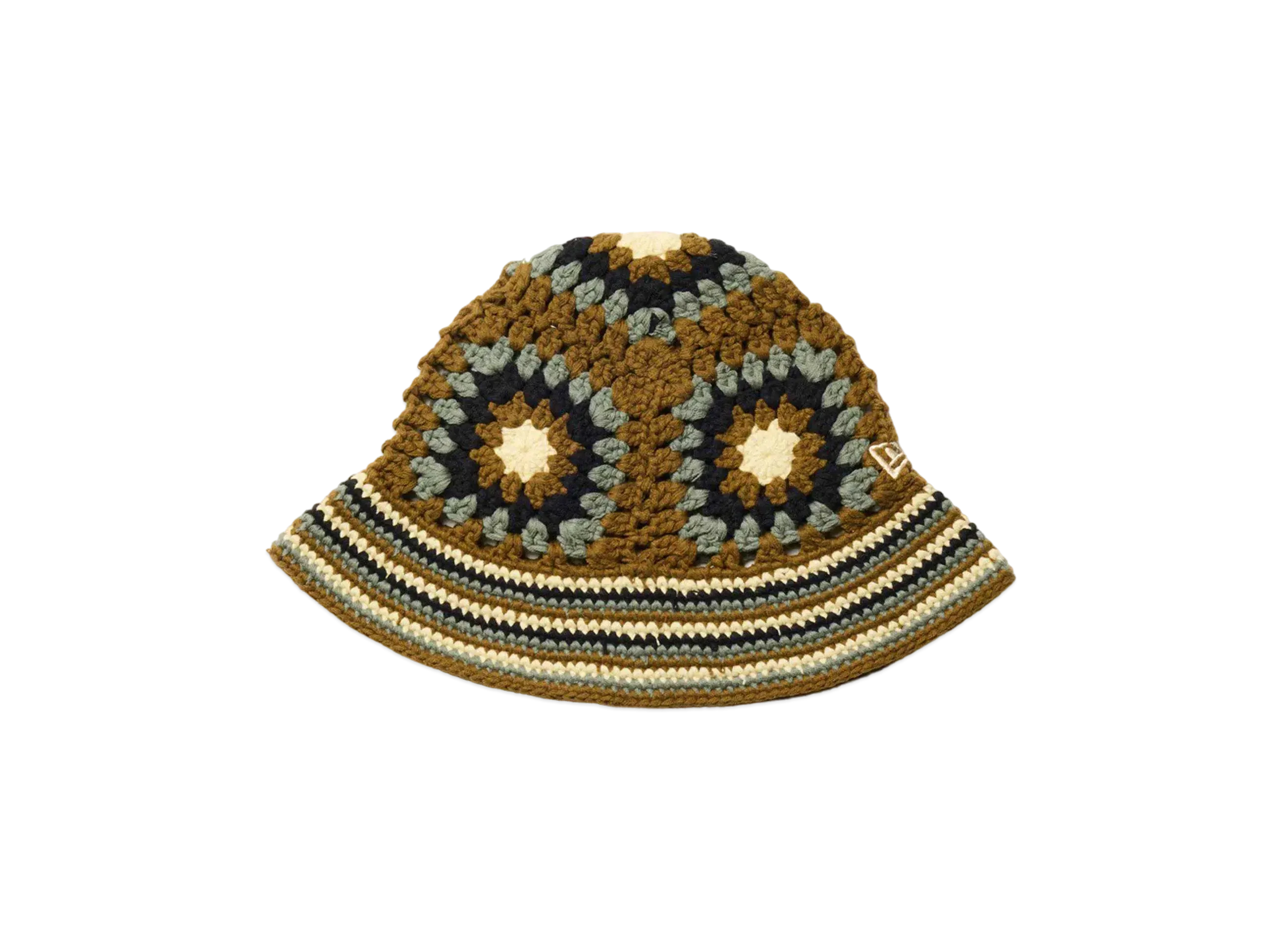 NEW ERA Croche Knit Bucket "Black/Walnut/Olive"