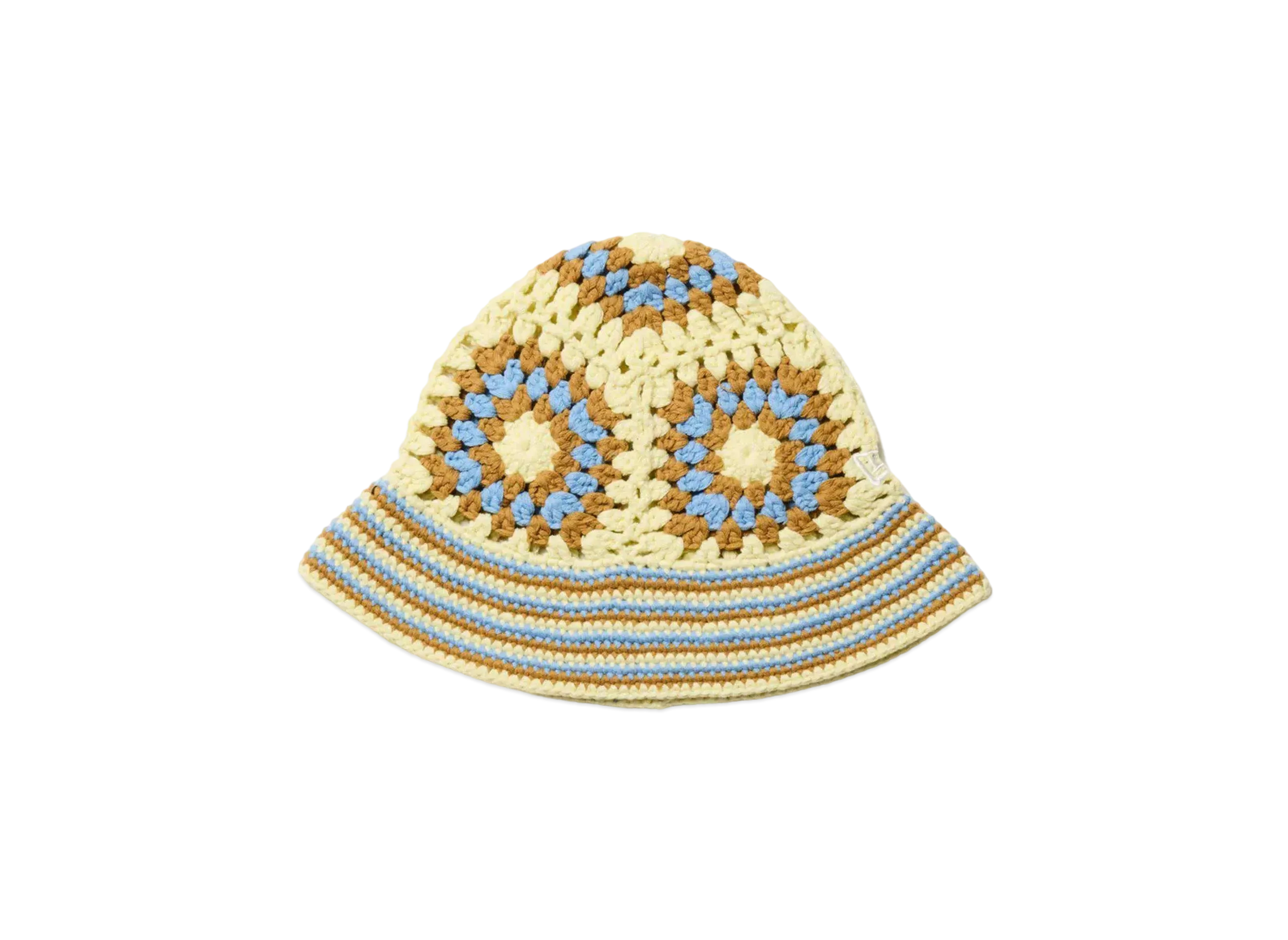 NEW ERA Croche Knit Bucket "Ivory/Khaki/Blue"