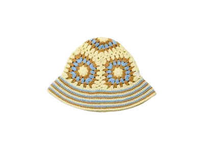 NEW ERA Croche Knit Bucket "Ivory/Khaki/Blue"