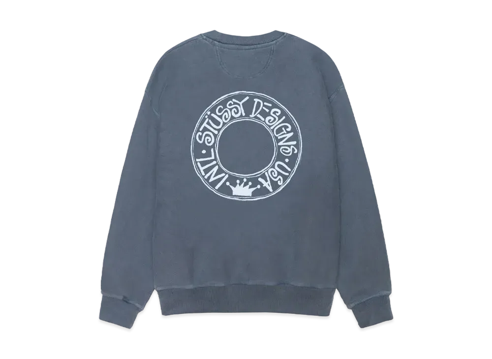 Stussy Buana Pigment Dyed Crew "Navy" (FA24)