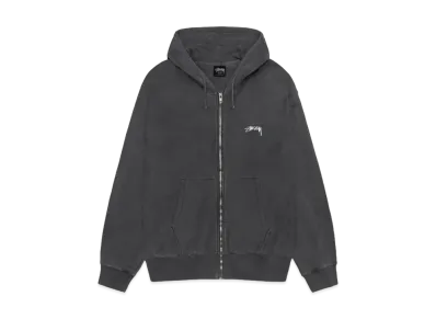 Stussy Smooth Stock Pigment Dyed Zip Hoodie "Black" (FA24)