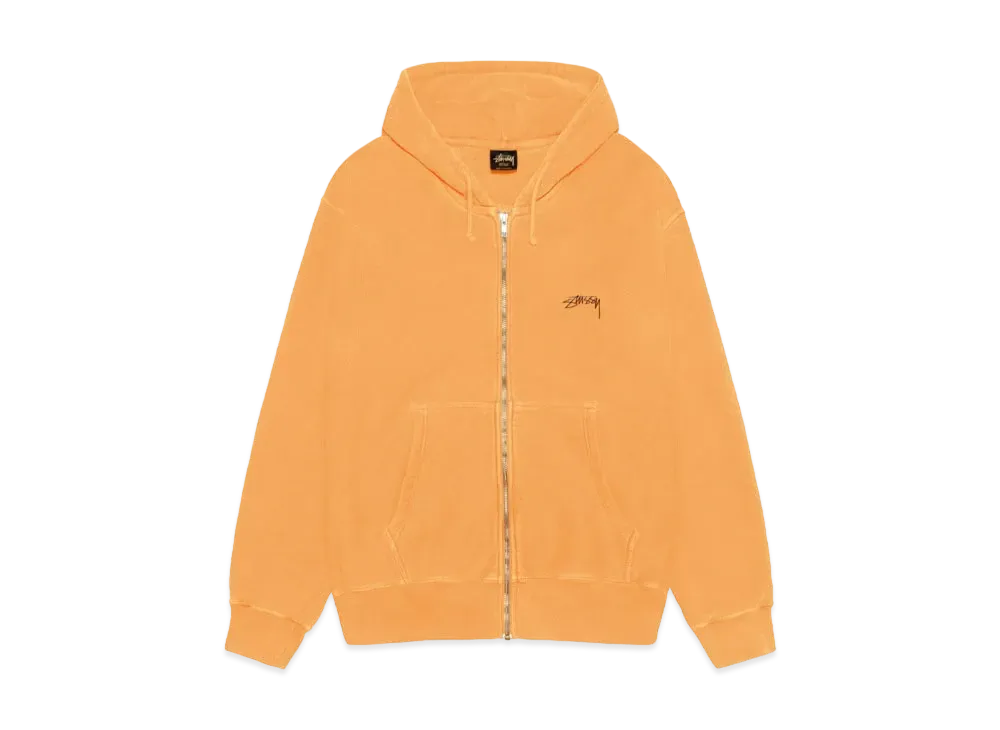 Stussy Smooth Stock Pigment Dyed Zip Hoodie "Orange" (FA24)
